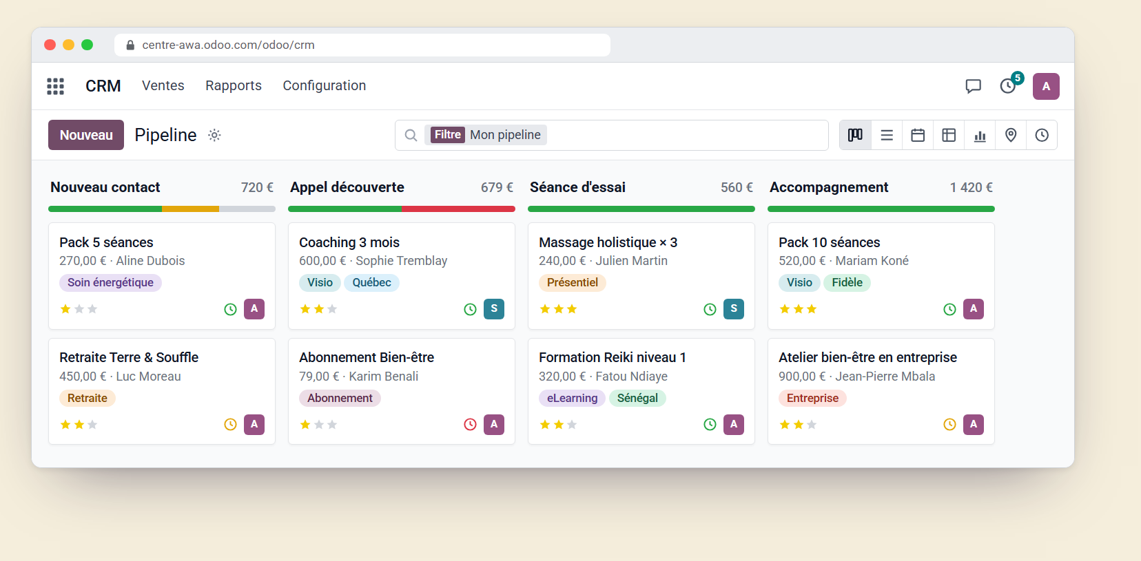 Le suivi des clients dans le CRM d'Odoo